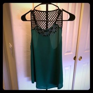 NWT! Green Beaded Tank Top